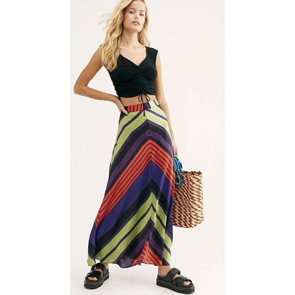 Free People Dresses & Skirts - NEW Free People Rainbow Rio Maxi Skirt Size 4 Z298-10